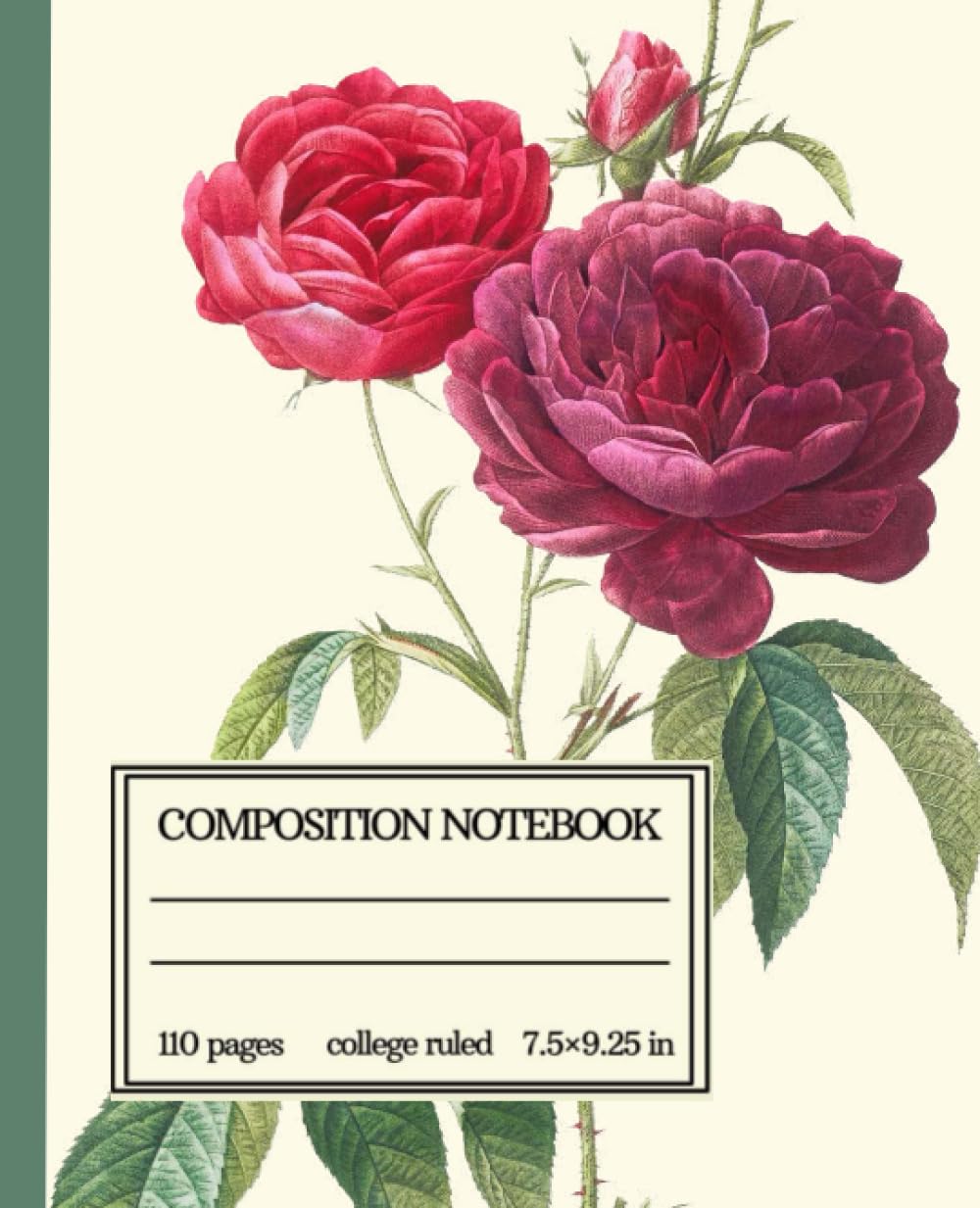 Composition Notebook College Ruled: Pink flowers Vintage Botanical Illustration | Aesthetic Journal For Girls | Wide Lined baixar livro de graça