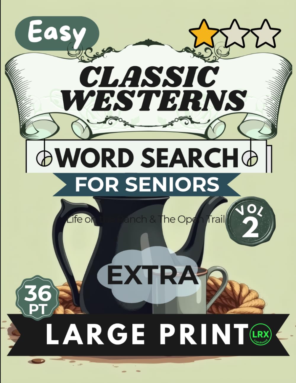 capítulo por capítulo baixar Easy Classic Westerns Vol 2 Word Search for Seniors Extra Large Print: 100 Nostalgic Ranch & Trail Puzzles | 11x11 Grid 36pt Giant Font | Forward Only No Diagonals | Open Range & Campfire Memories