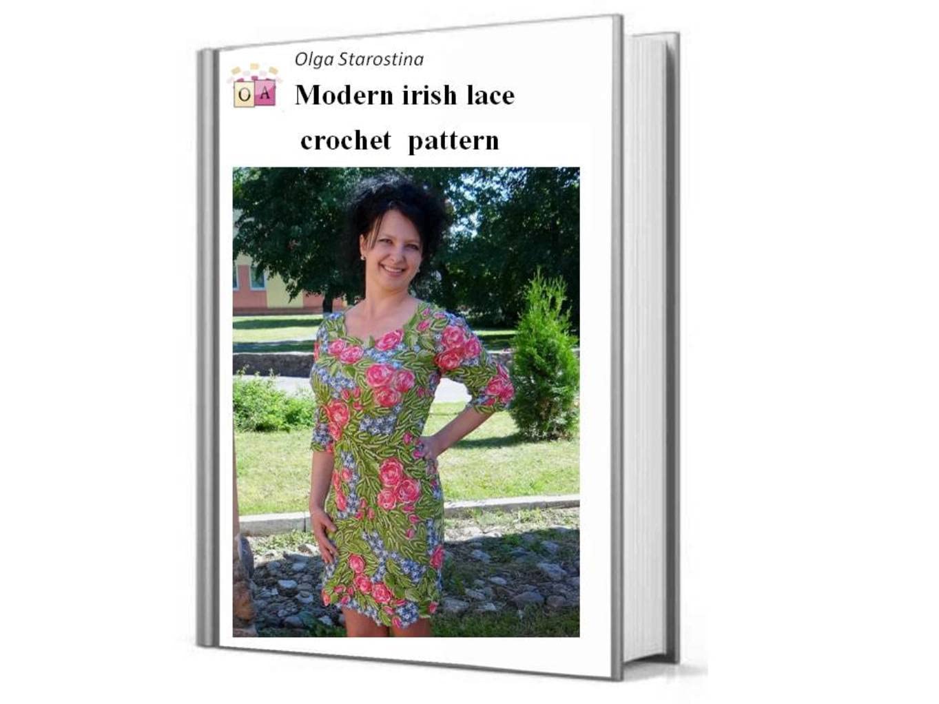 Modern pattern Irish lace crochet dress. (Modern Irish Crochet Lace Pattern) (English Edition)
