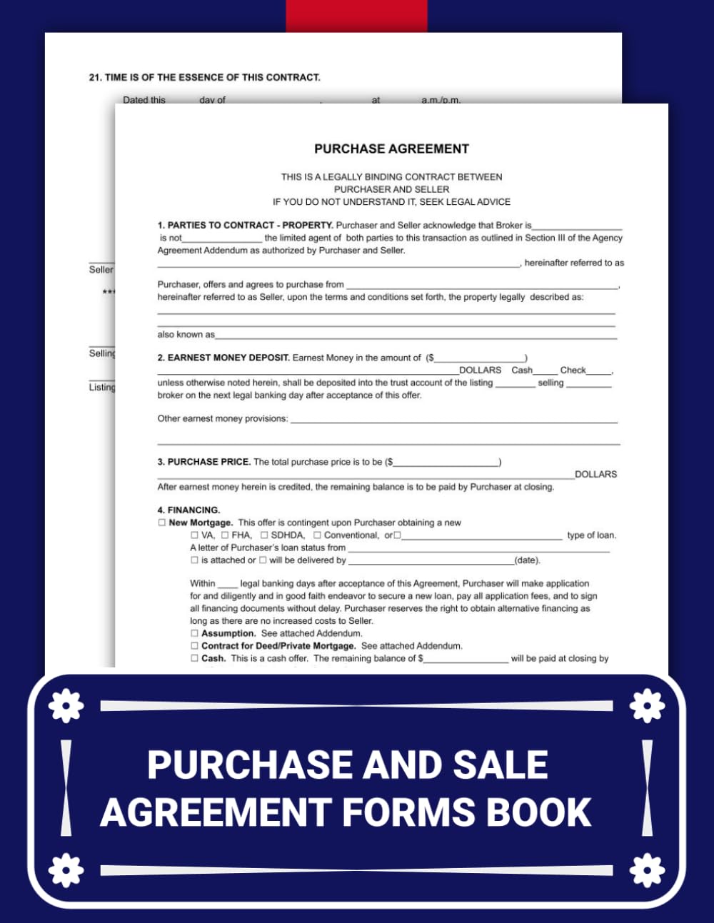 Purchase and Sale Agreement Forms Book: A Legal Contract Between Buyer & Seller, Earnest Money Deposits, Non-Refundable Terms, and Contingencies Met. baixar o livro de graça