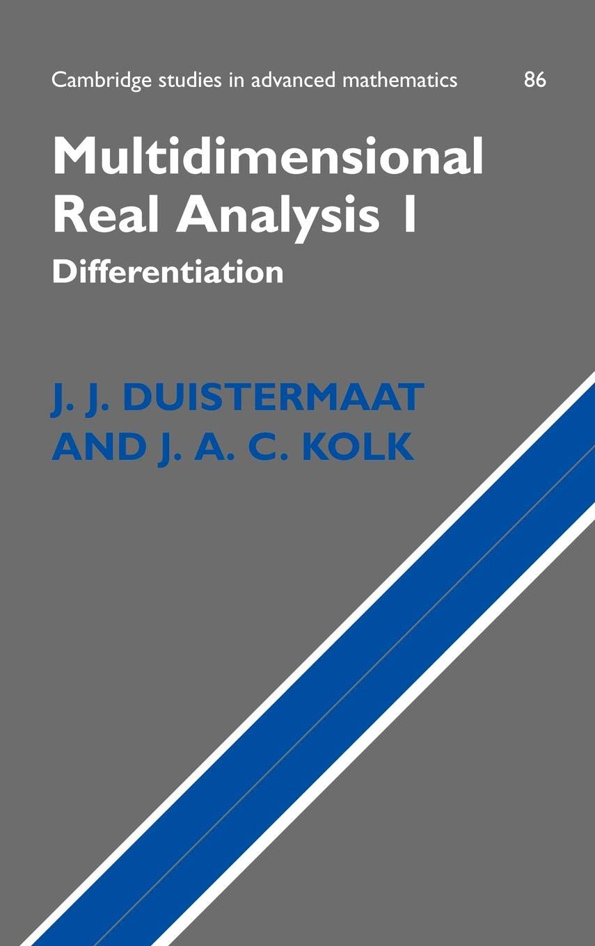 Multidimensional Real Analysis I: Differentiation: 86 baixar livro de graça