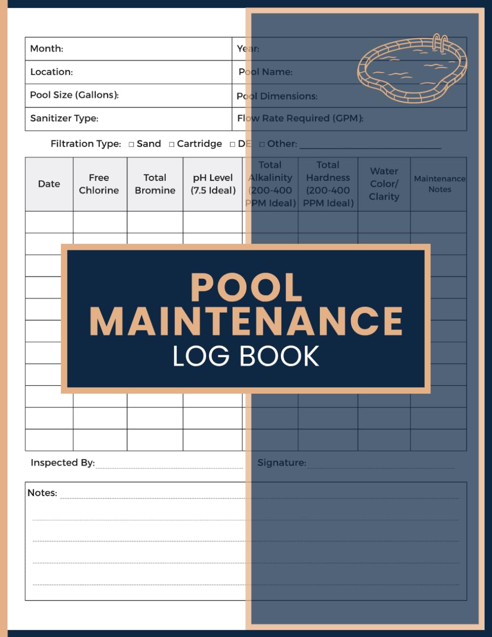 capítulo por capítulo baixar Pool Maintenance Log Book: Swimming Pool Water Testing, Chemical Balance and Cleaning Record Journal for Pool Owners, Service Technicians, Property... Hotels, Resorts, and Recreational Facilities