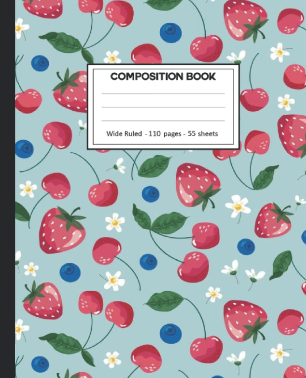 ler totalmente Composition Notebook: College Ruled: 110+ Lined Pages Writing Journal: Cherries on White.
