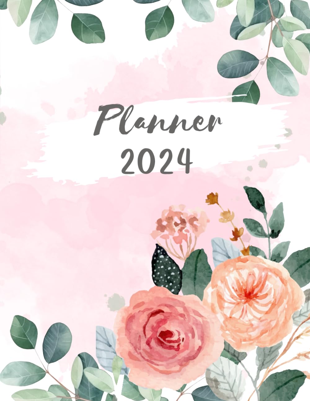 planner 2024: pink rose Cover,Planner Weekly and Monthly, Jan. 2024 - Dec. 2024, 8.5" x 11", Schedule Your Life Well baixar o livro de graça