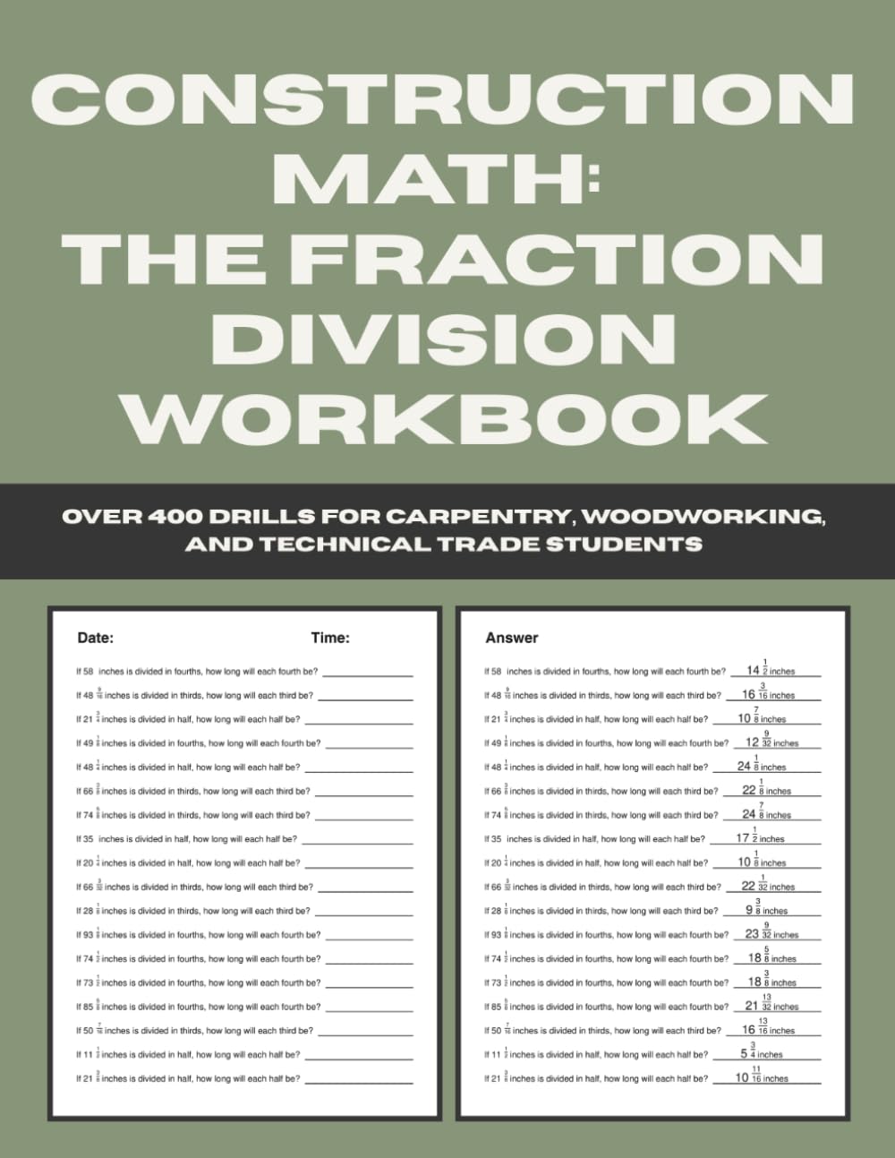 Construction Math: The Fraction Division Workbook - Over 400 Drills for Carpentry, Woodworking, and Technical Trade Students baixar o livro de graça