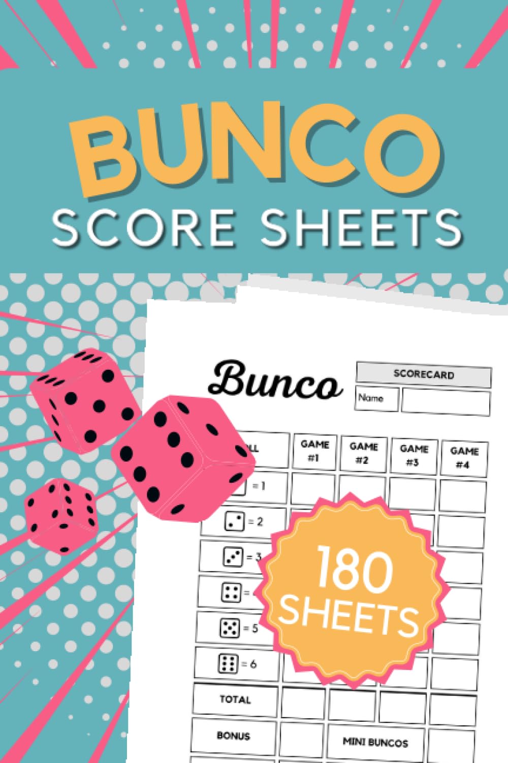 Bunco Score Sheets: 180 Cards for Dice Game Lovers - Scorekeeping Pads for 4 Games - 6x9 Inches baixar livro de graça