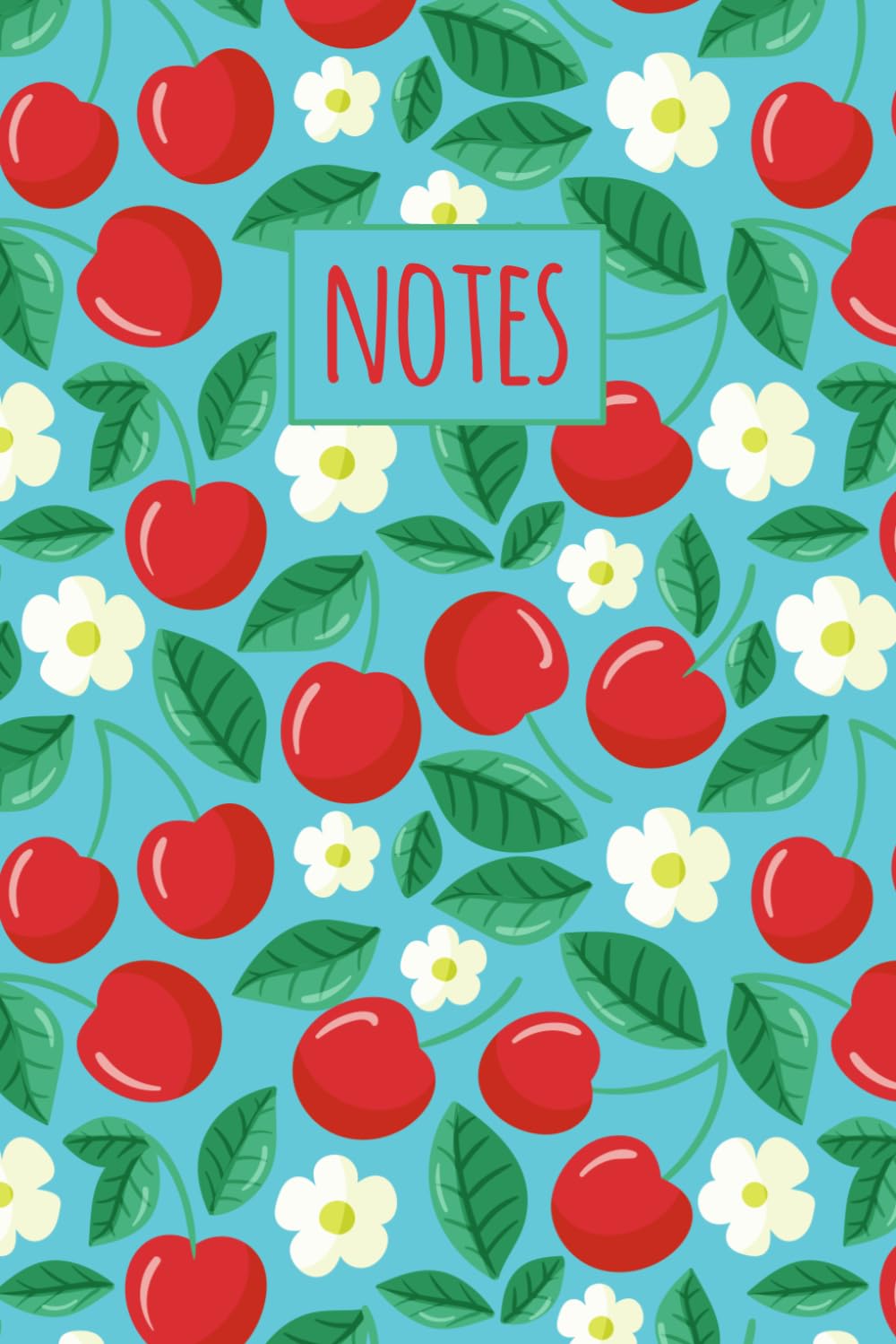 Cute Cherries on Blue Notebook 6x9 100 Lined Ruled Pages Notepad Journal Diary Notes planner baixar o livro de graça