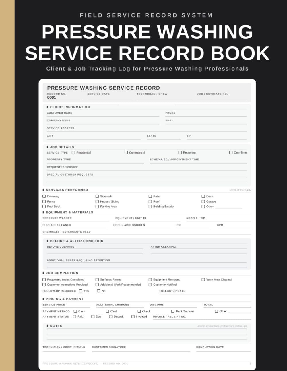 Pressure Washing Service Record Book | Client & Job Tracking Log for Pressure Washing Professionals baixar o livro de graça