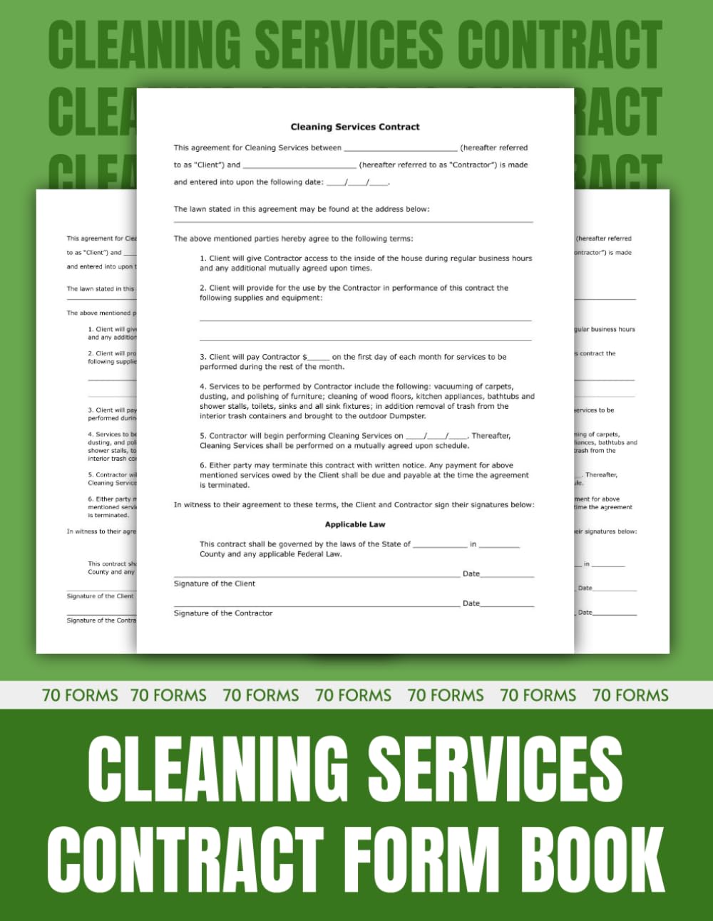 Cleaning Services Contract Forms Book, Cleaning Service Agreement Form | 70 Forms. baixar o livro de graça