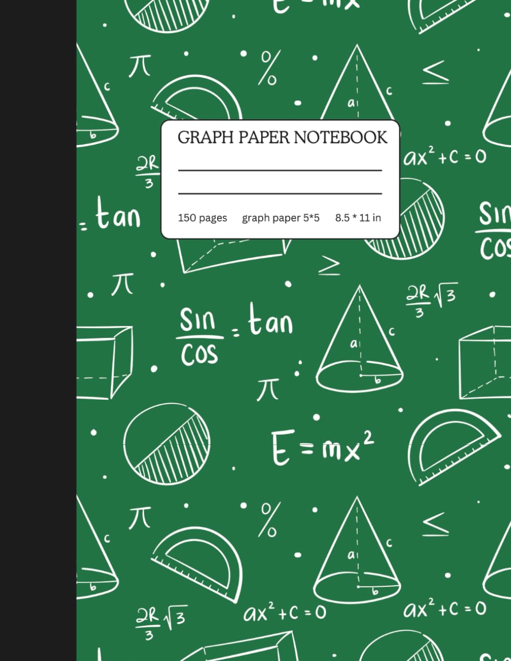 Graph Paper Composition Notebook | Green Math & Geometry Cover for STEM Students: 8.5 x 11 in | 5x5 Grid | 150 Pages | Ideal for Math Homework,... Notes | School Notebook with Formula Design baixar o livro de graça