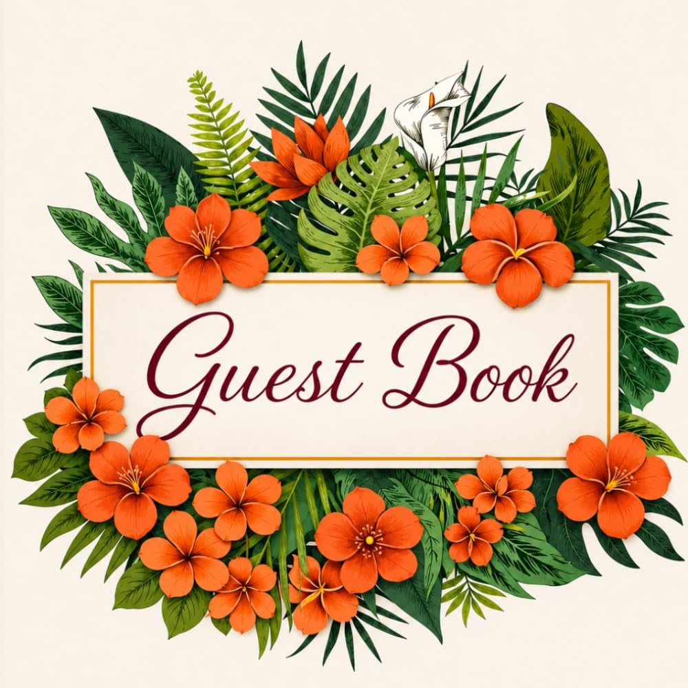 Elegant orange terracotta flower - Wedding Guest Book baixar livro de graça