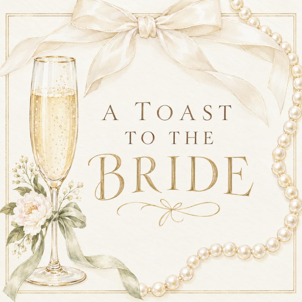 A Toast To The Bride: Bridal Shower Guest Book and Gift Log | Pearls and Prosecco Ivory and Gold Design | 8.5 x 8.5 Inch Sign In Book for Wishes and Advice baixar livro de graça