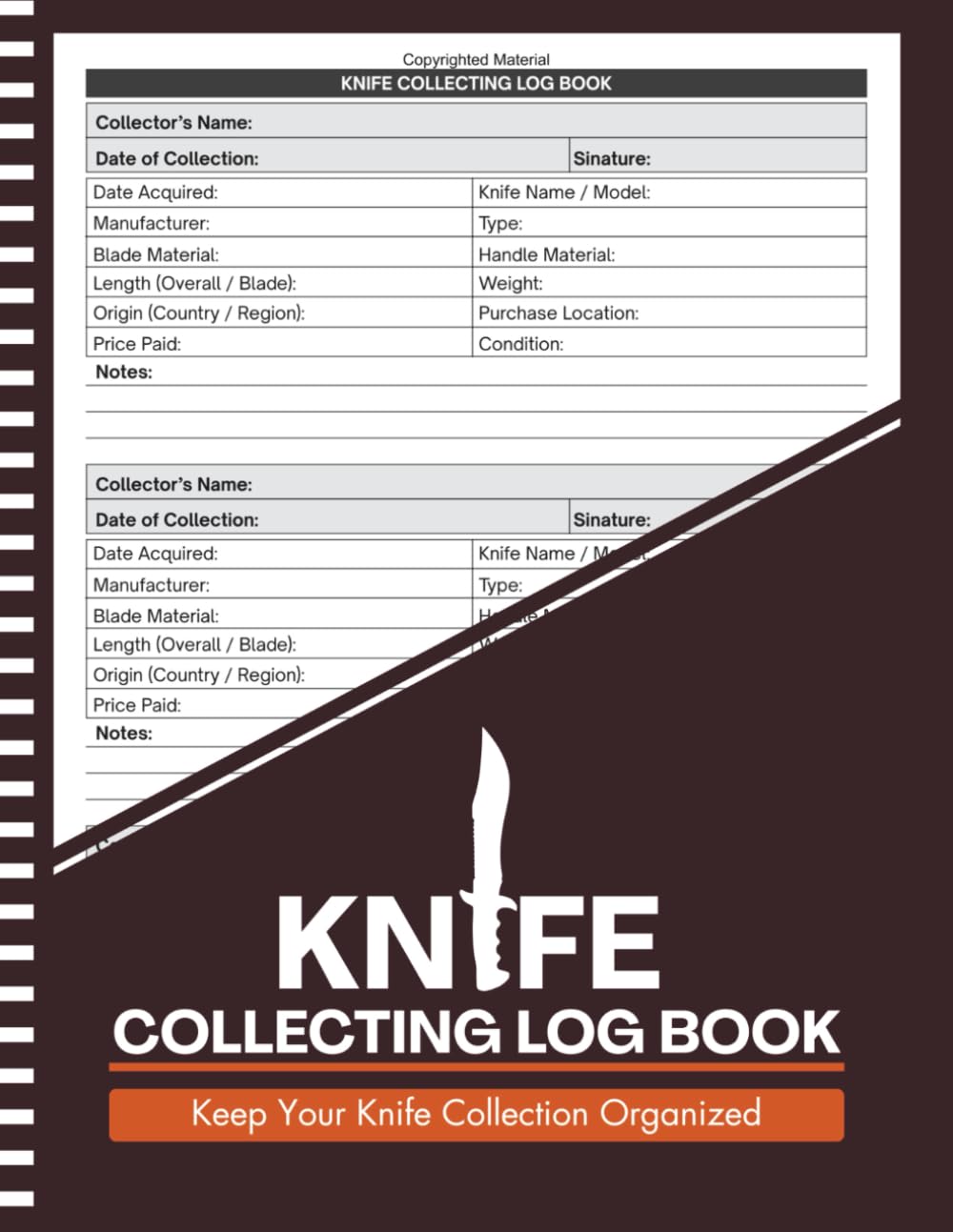 capítulo por capítulo baixar Knife Collecting Log Book: A Complete Inventory Journal for Knife Collectors | Record Brand, Blade, Handle, Size, Weight & Care | 8.5" x 11" Inches, 110 pages