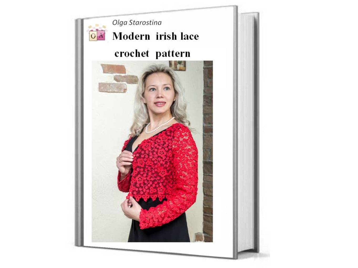 Cardigan crochet pattern - handmade in Irish crochet lace. (Modern Irish Crochet Lace Pattern) (English Edition)