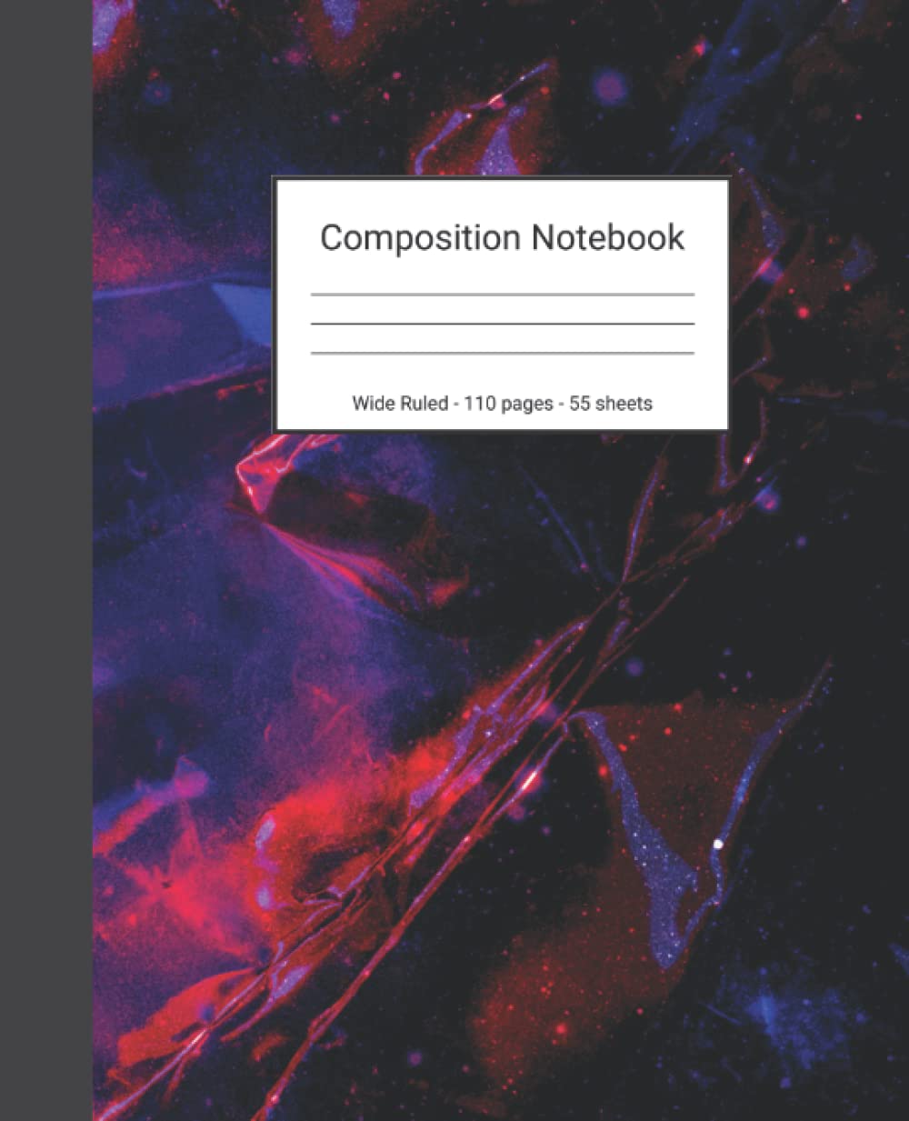 ler totalmente Composition Notebook: Wide Ruled Paper Notebook Journal - Blue And Red Abstract Painting - Blank Wide Lined Workbook
