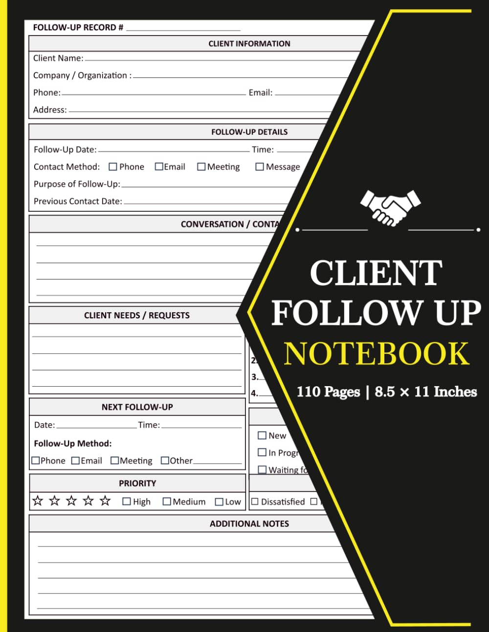 Client Follow Up Notebook: Logbook for Small Business Owners, Freelancers, and Sales Professionals to Track Customer Interactions, Action Items, and Communication History baixar o livro de graça