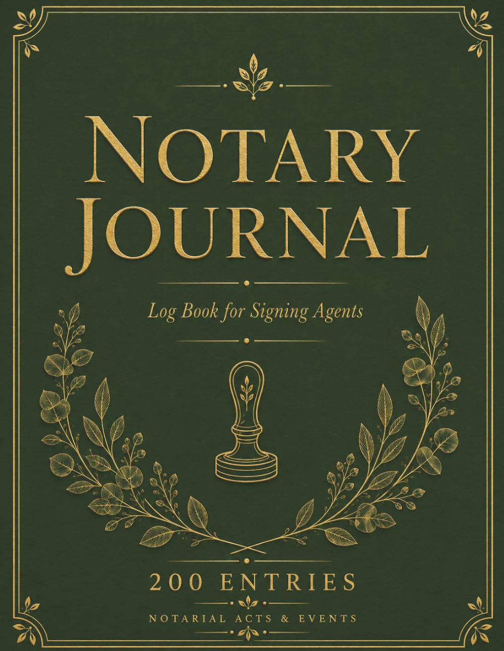 Notary Journal Log Book: Notary Receipt Book for Signing Agents | Notary Public Record Book with 200 Entries for Notarial Acts & Events | Modern Large Print baixar o livro de graça