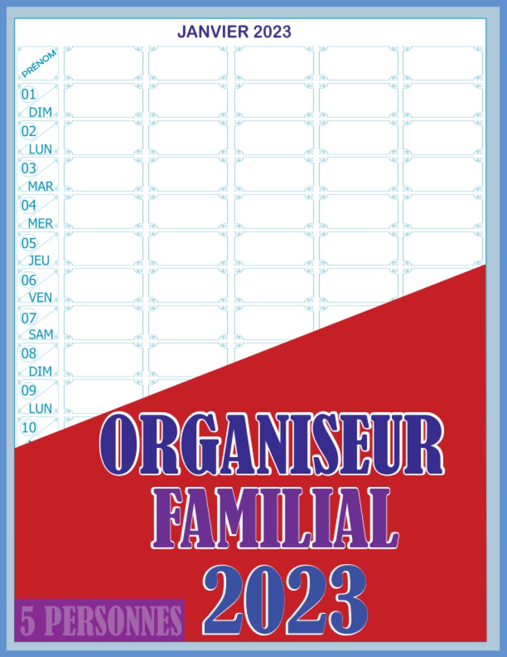 capítulo por capítulo baixar Organiseur Familial 2023: Agenda Familial Mensuel pour 5 Personnes| Calendrier Organisée du Janvier 2023 à Décembre 2023.