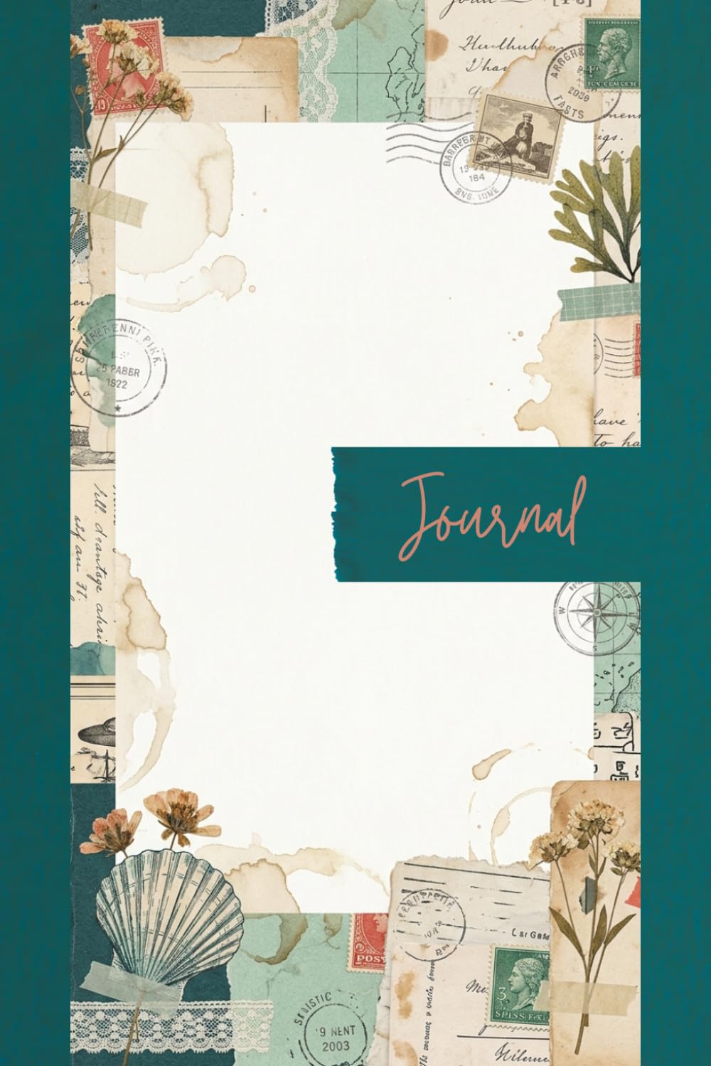 Vintage Coastal Expedition Journal Pages - 6x9 Decorative Paper - 100 Nautical Ocean Sheets with Coral Accents, Seaweed Botanicals, Antique Maps, and Shell Collage baixar livro de graça