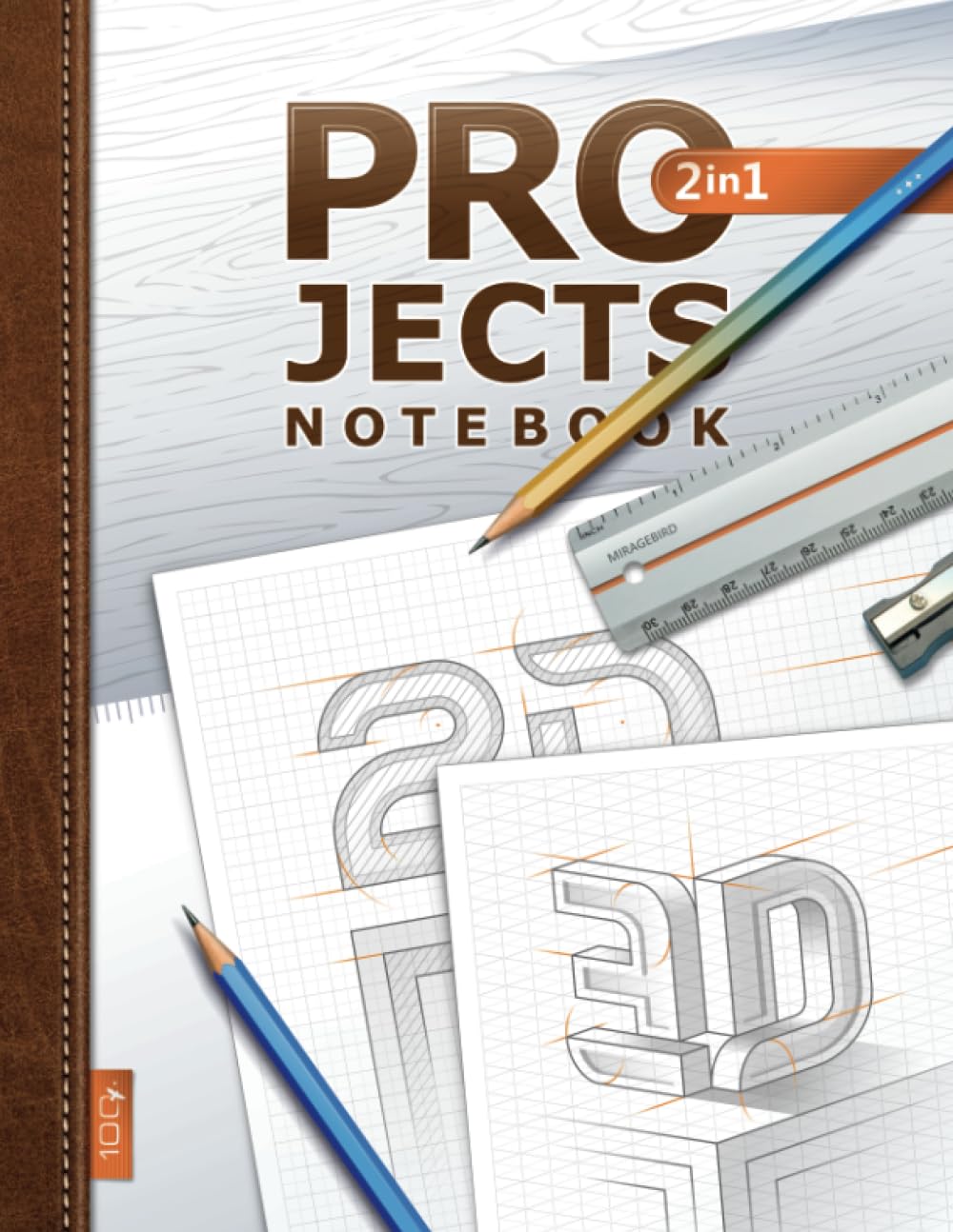 ler totalmente PROJECTS Notebook 2-in-1: Two Grids Graph Paper Notebook – Engineering Grid and Isometric Grid (Wide-Angle) for Drafting, 3D Drawing, Sketching Effortlessly | 8.5" x 11" | Workshop Style