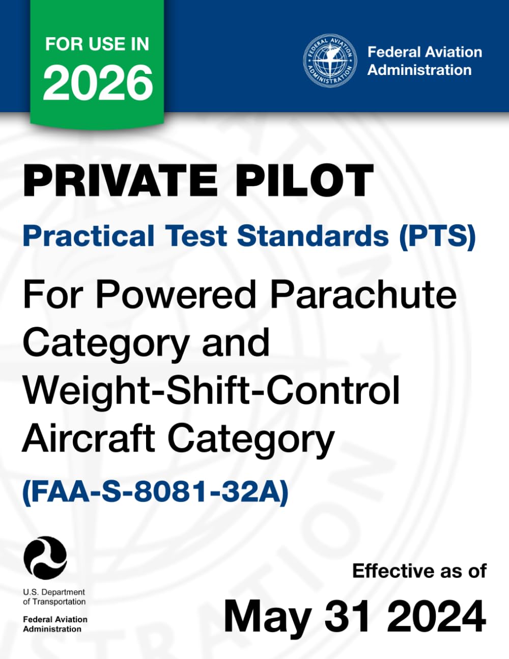 Private Pilot Practical Test Standards (PTS) for Powered Parachute Category and Weight-Shift-Control Aircraft Category (FAA-S-8081-32A) baixar livro de graça