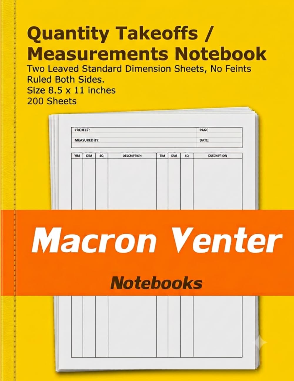 ler totalmente Quantity Takeoffs Sheet for Construction Plan Measurements and Calculations: 200 Standard Dimension Paper Sheets No Horizontal Lines – Ruled Both Sides (Two-Leaved Page Format)