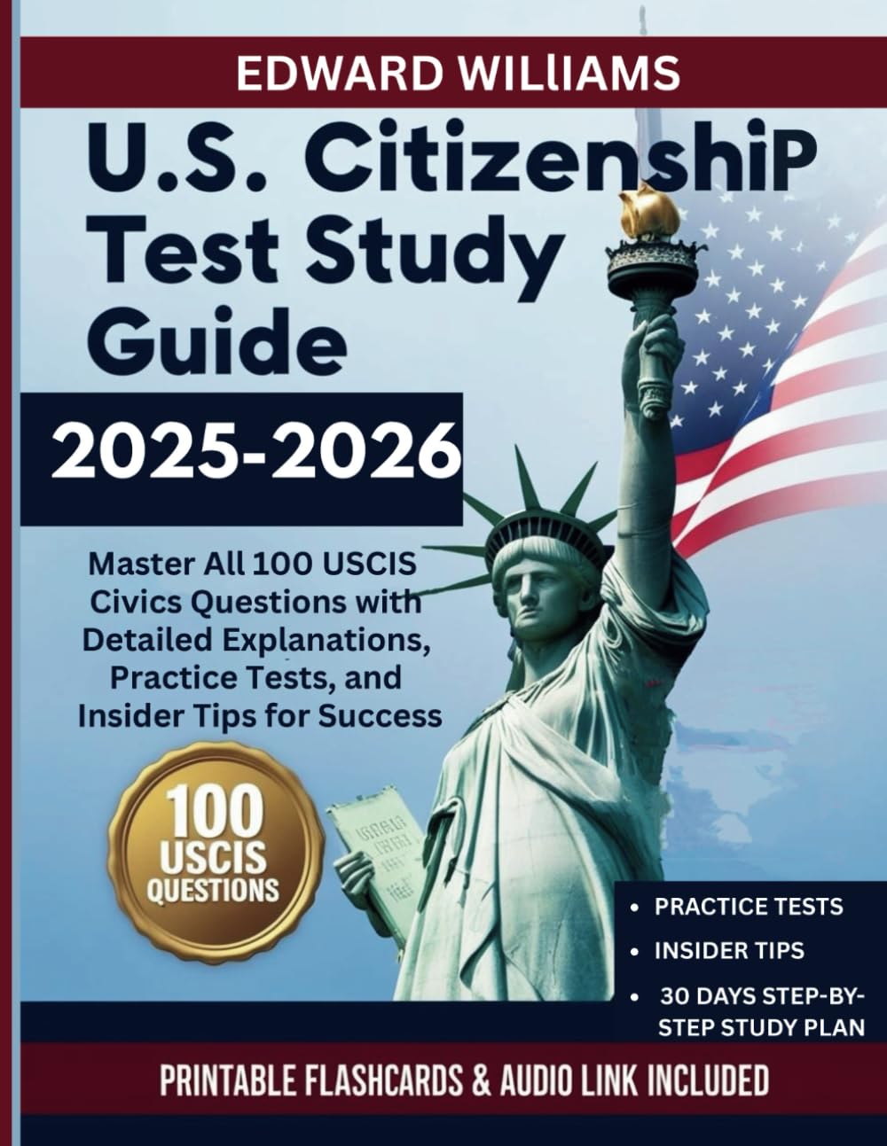 U.S. Citizenship Test Study Guide 2025–2026: Master All 100 USCIS Civics Questions with Detailed Explanations, Practice Tests, and Insider Tips for Success baixar livro de graça