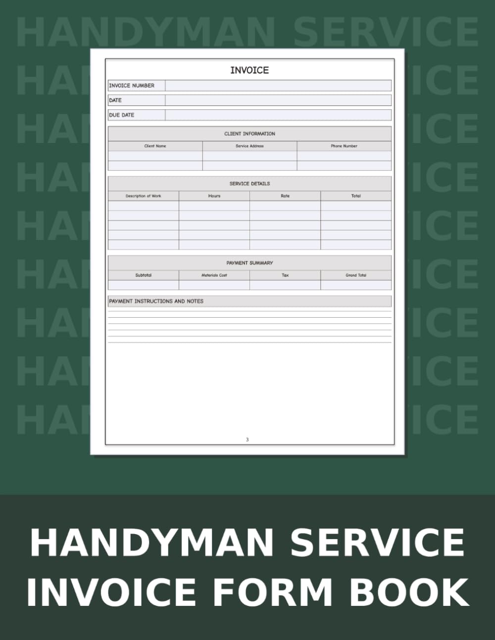 Handyman Invoice Form Book: Professional Service Receipt Forms for Contractors, Tradesmen & Home Repair Pros to Track Payments & Stay Organized baixar livro de graça