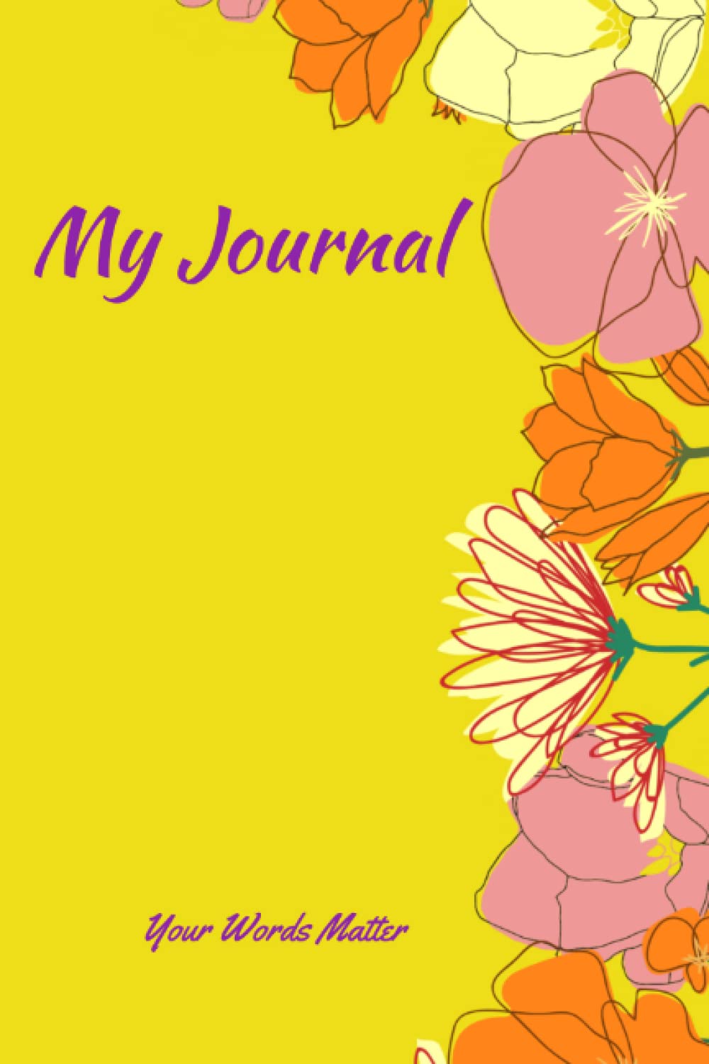 Flower Journal Notebook: Whimsical, Beautiful Floral Design Vibrant Yellow Colors, Journal Notebook, 112 lined pages, 6x9 inches baixar o livro de graça