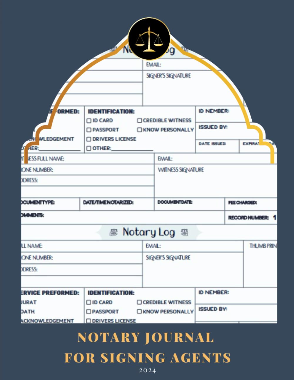 ler totalmente Notary Journal for Signing Agents 2024: Record Notarial Acts, 230 Entries