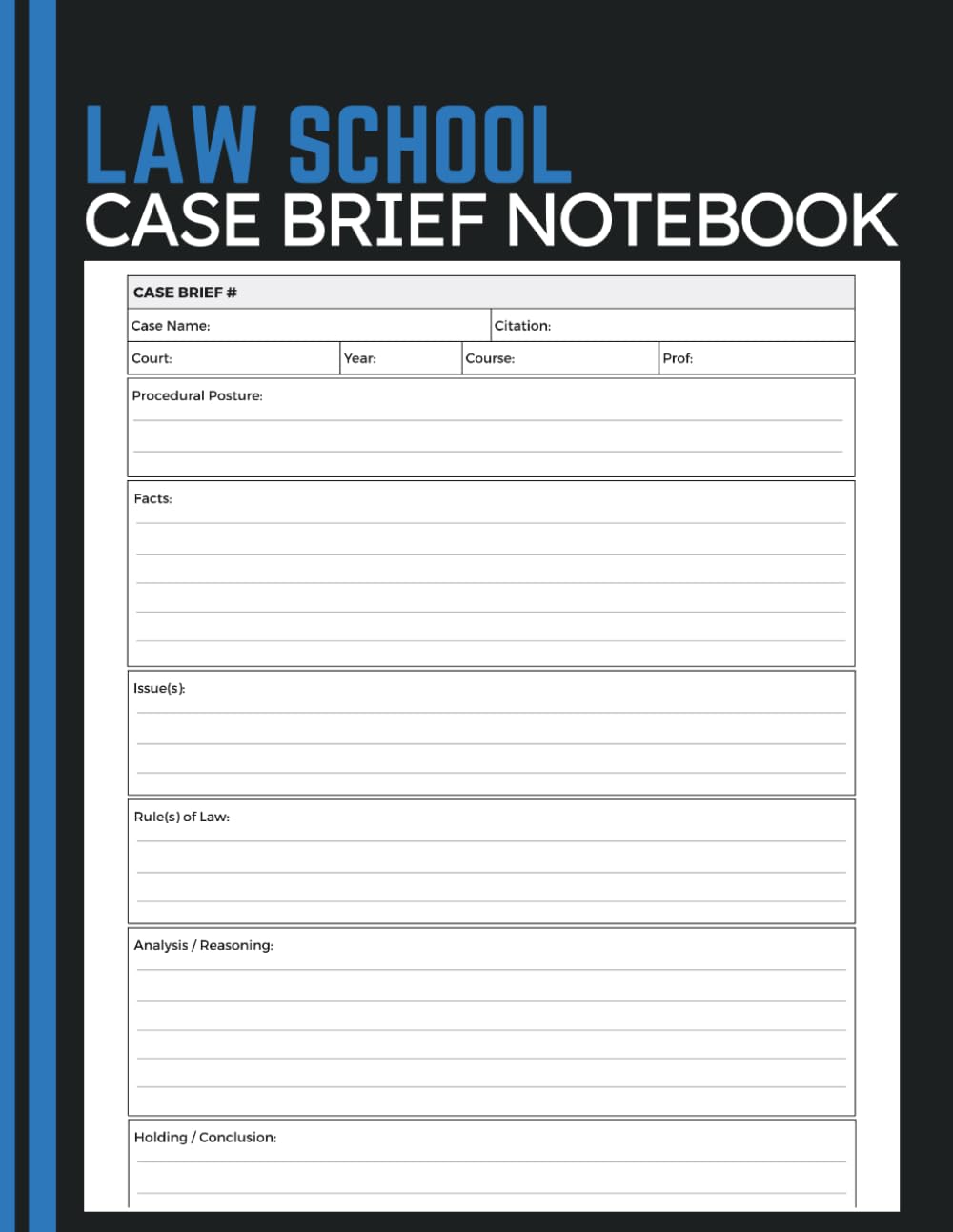 capítulo por capítulo baixar Law School Case Brief Notebook: IRAC, CRAC & CREAC Templates with Case Analysis Pages, Semester Planning Tools, and Study Organization for Law Students