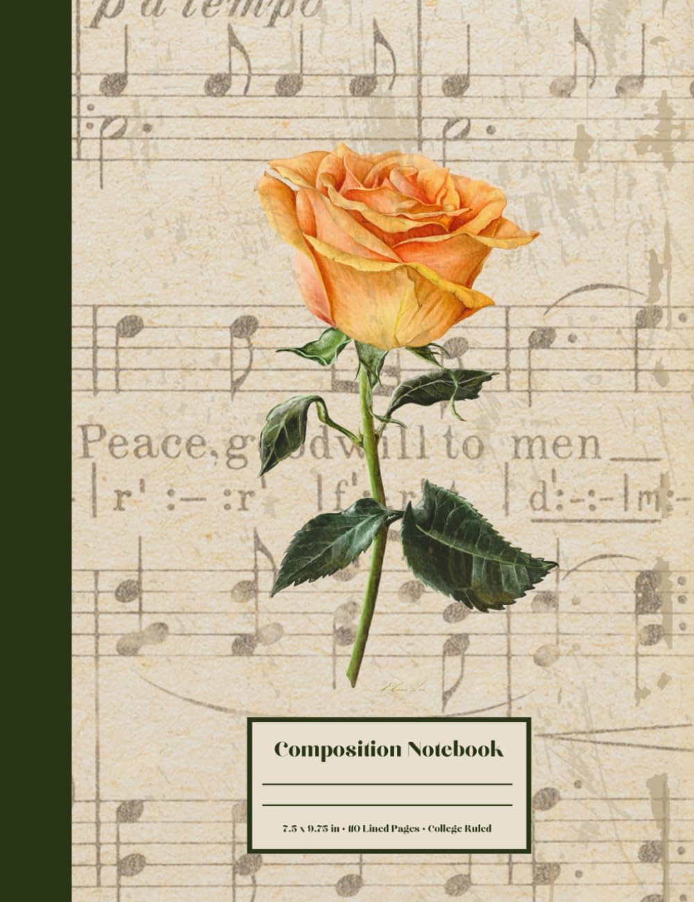 Vintage Rose and Sheet Music Composition Notebook: College Ruled Music Themed Notebook for Work Home or School: 110 College Rule Lined Pages 7.5 x 9.75 Inches baixar livro de graça