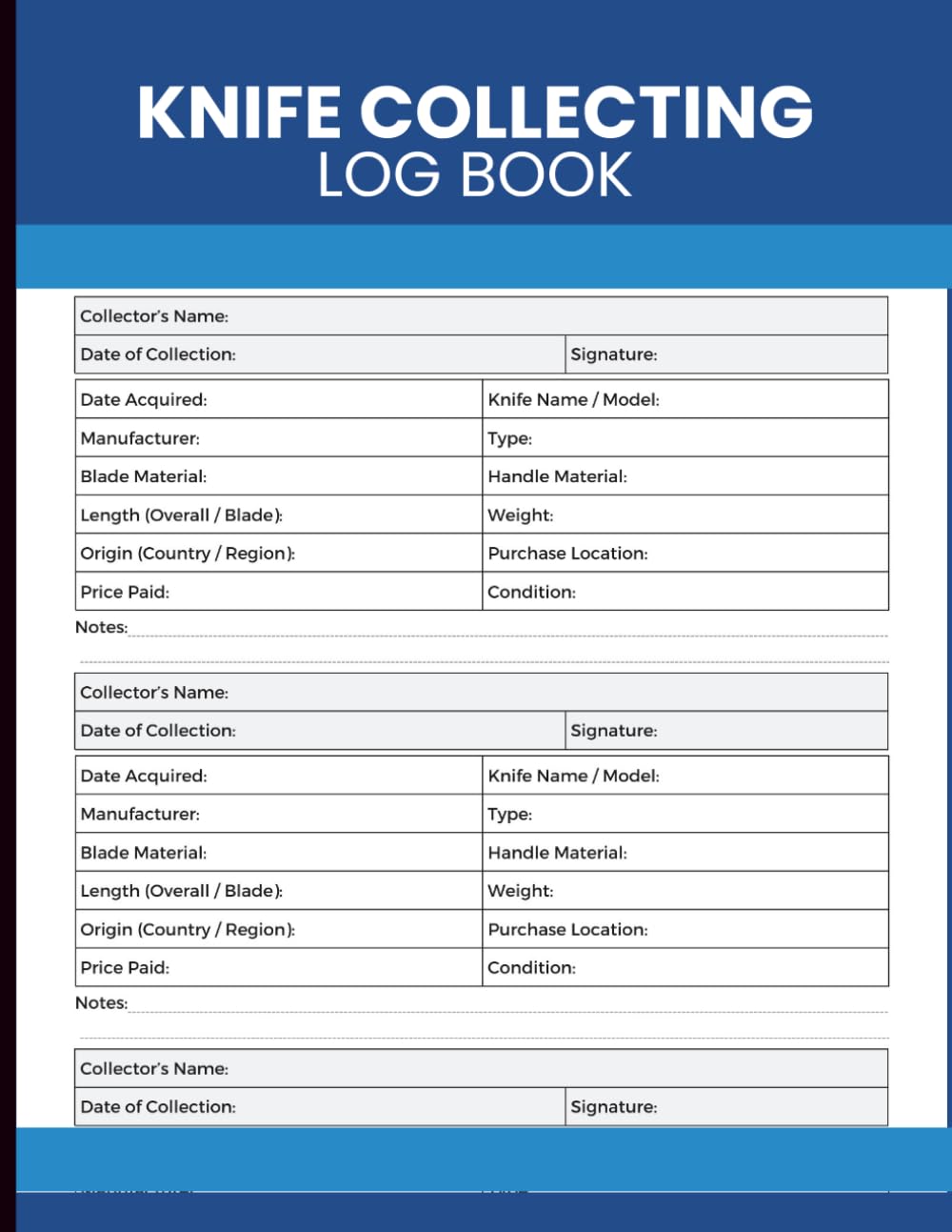 capítulo por capítulo baixar Knife Collecting Log Book: Organize Knife Specifications, Maintenance Records, Purchase Details, and Collection History for Knife Collectors