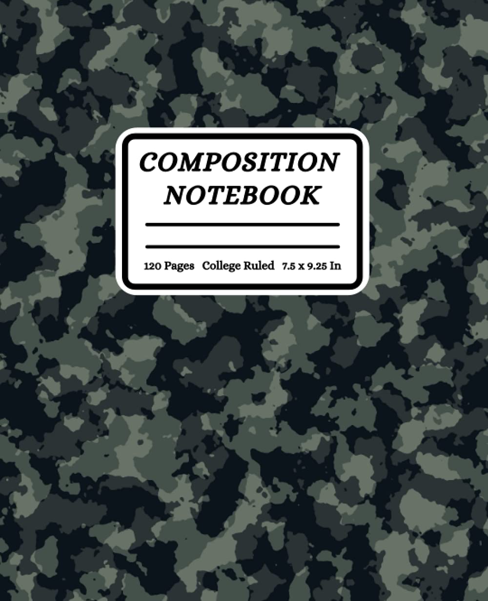 Camouflage Composition Notebook: Dark College Ruled Notebook for School Work and Note Taking 120 Blank Ruled Pages 7,5 x 9,25 Inches Matte Finish Cover baixar livro de graça