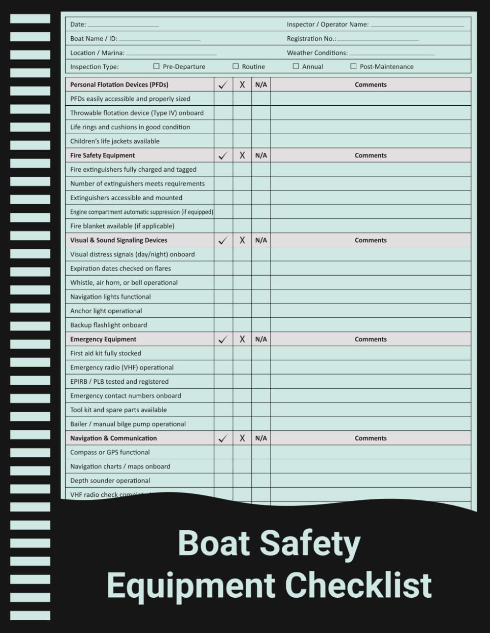 capítulo por capítulo baixar Boat Safety Equipment Checklist: Marine Safety Gear, Navigation, and Emergency Equipment Inspection Record for Boat Owners and Marine Operators.