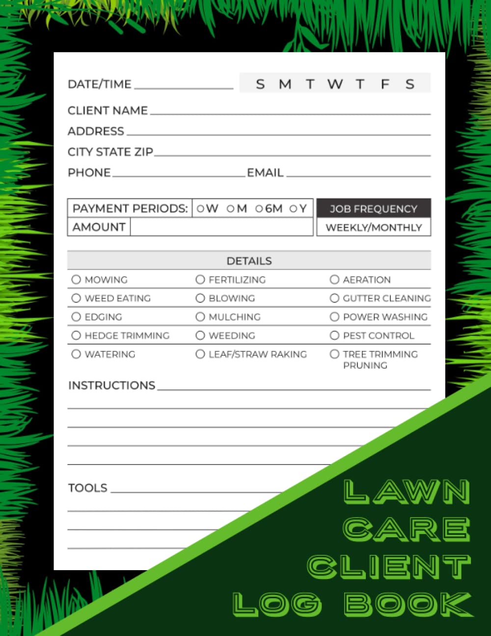 ler totalmente Lawn Care Client Log Book: lawn maintenance log book; lawn mowing and landscaping appointment logbook; track and record your client's information easily