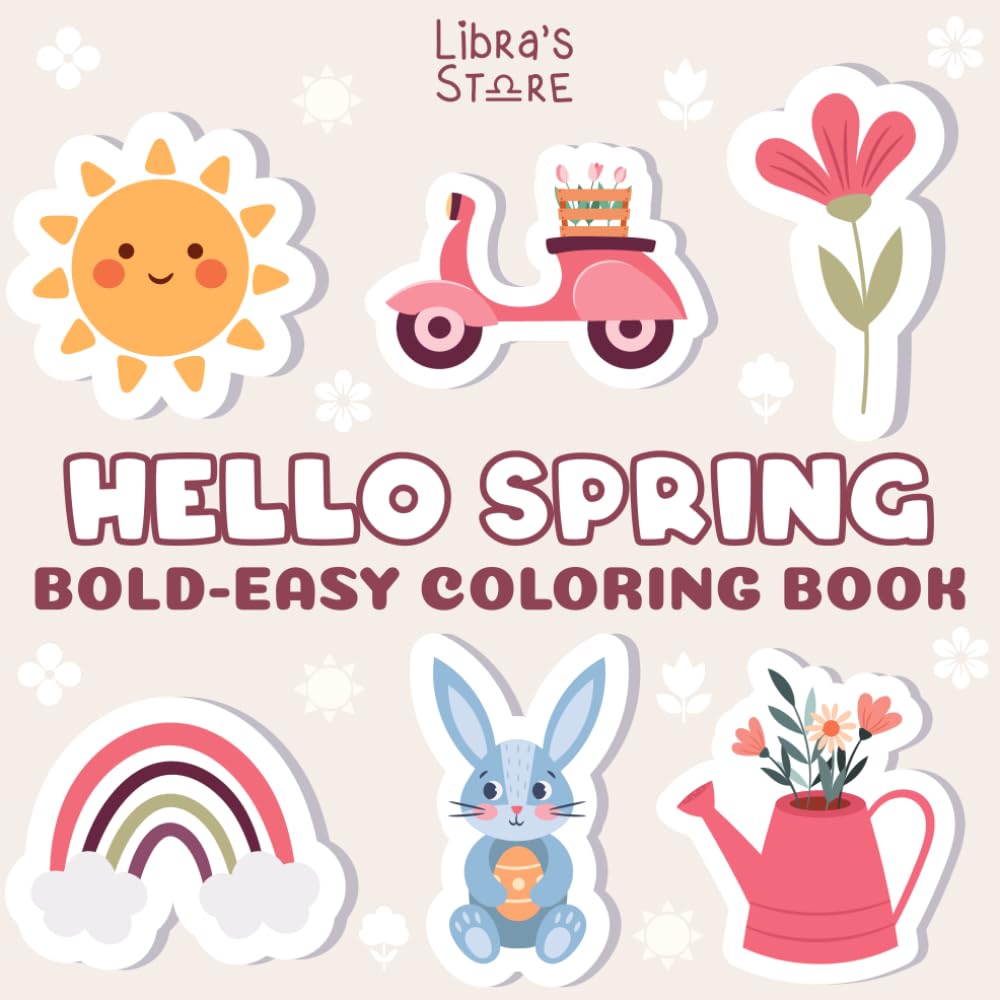 ler totalmente Hello Spring: For Kids, Teens & Adults | Large Print | Simple Art | Bold and Easy | Relaxing