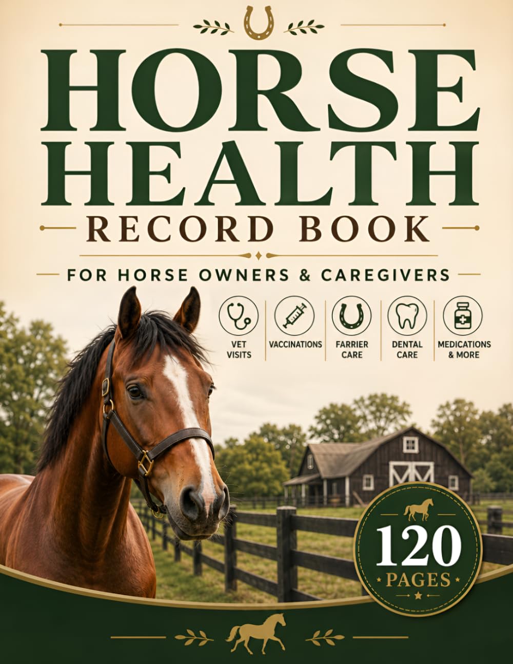 Horse Health Record Book: A Simple Horse Care Log for Veterinary Visits, Vaccinations, Farrier & Dental Care, Medications, Treatments and Follow-Up Records baixar livro de graça
