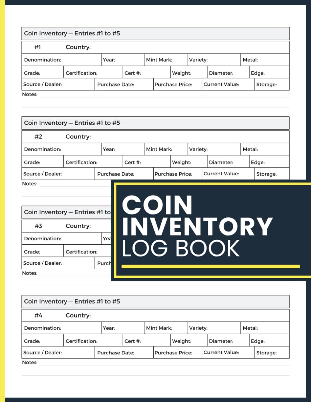 Coin Inventory Log Book: Track Coin Details, Condition, Acquisition Costs, Estimated Values, and Storage Records for Collectors baixar o livro de graça
