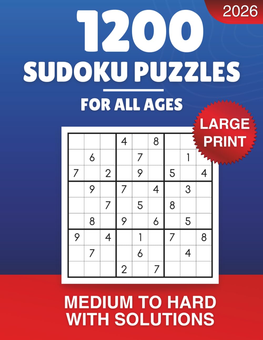 capítulo por capítulo baixar 2026 Sudoku Puzzle Book For Adults 1200 Large Print Puzzles with Solutions: Medium and Hard Levels to Train Your Brain With Solving Logic Puzzles
