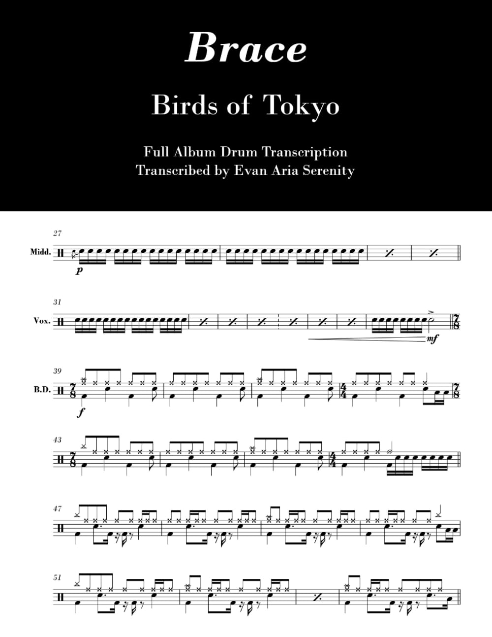 capítulo por capítulo baixar Birds of Tokyo - Brace: Full Album Drum Transcription (JDS Drum Transcription Books)