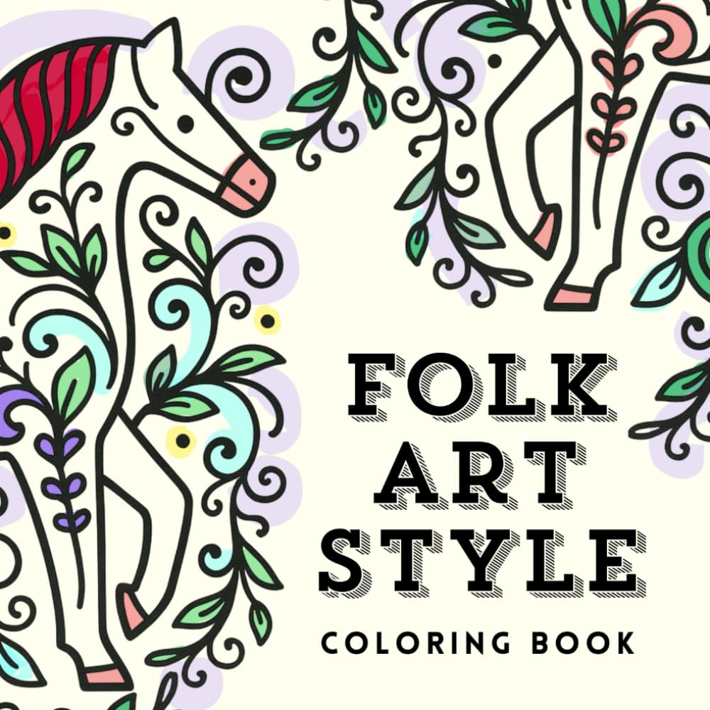 Folk Art Style Coloring Book, Traditional European Folk Symbols and Patterns of Birds, Florals, and Animals: 40 Heritage Inspired and Mindful, Easy-To-Color Square Designs baixar livro de graça