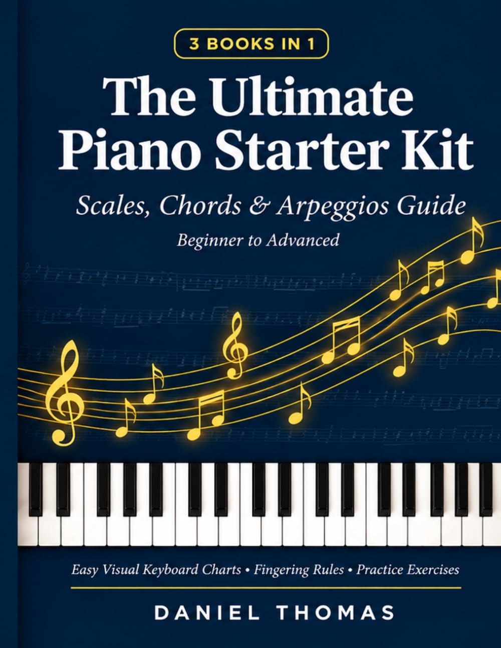 ler totalmente The Ultimate Piano Starter Kit: Scales, Chords & Arpeggios Guide – 3 Books in 1 (Beginner to Advanced): Easy Visual Keyboard Charts, Fingering Rules & Practice Exercises