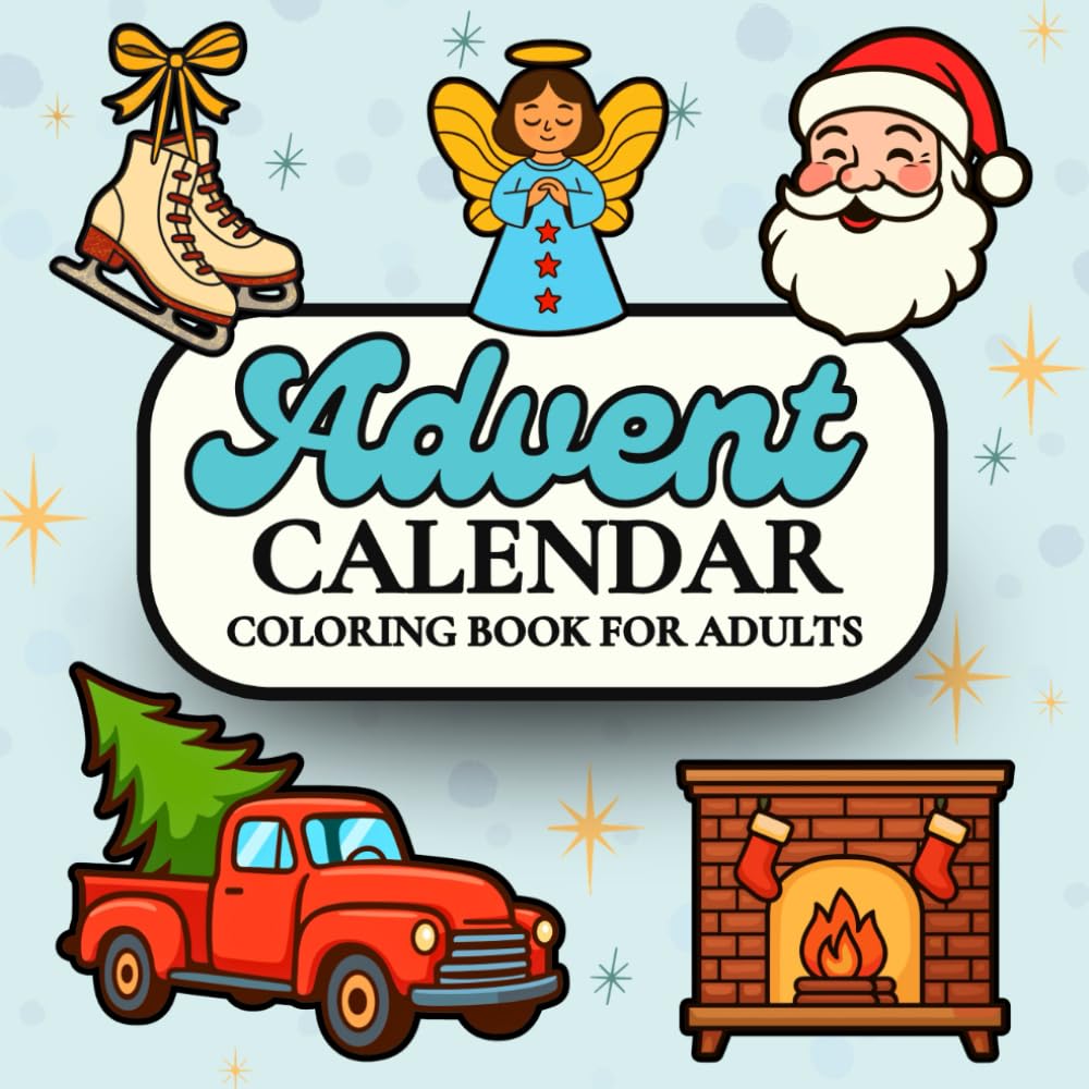 ler totalmente Advent Calendar Coloring Book for Adults: 25 Nostalgic Days of Retro Christmas Magic to Color and Enjoy
