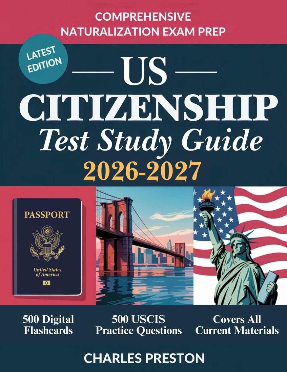US Citizenship Test Study Guide: Comprehensive Naturalization Exam Prep with 500 Flashcards and 500 Advanced Practice USCIS Questions baixar o livro de graça