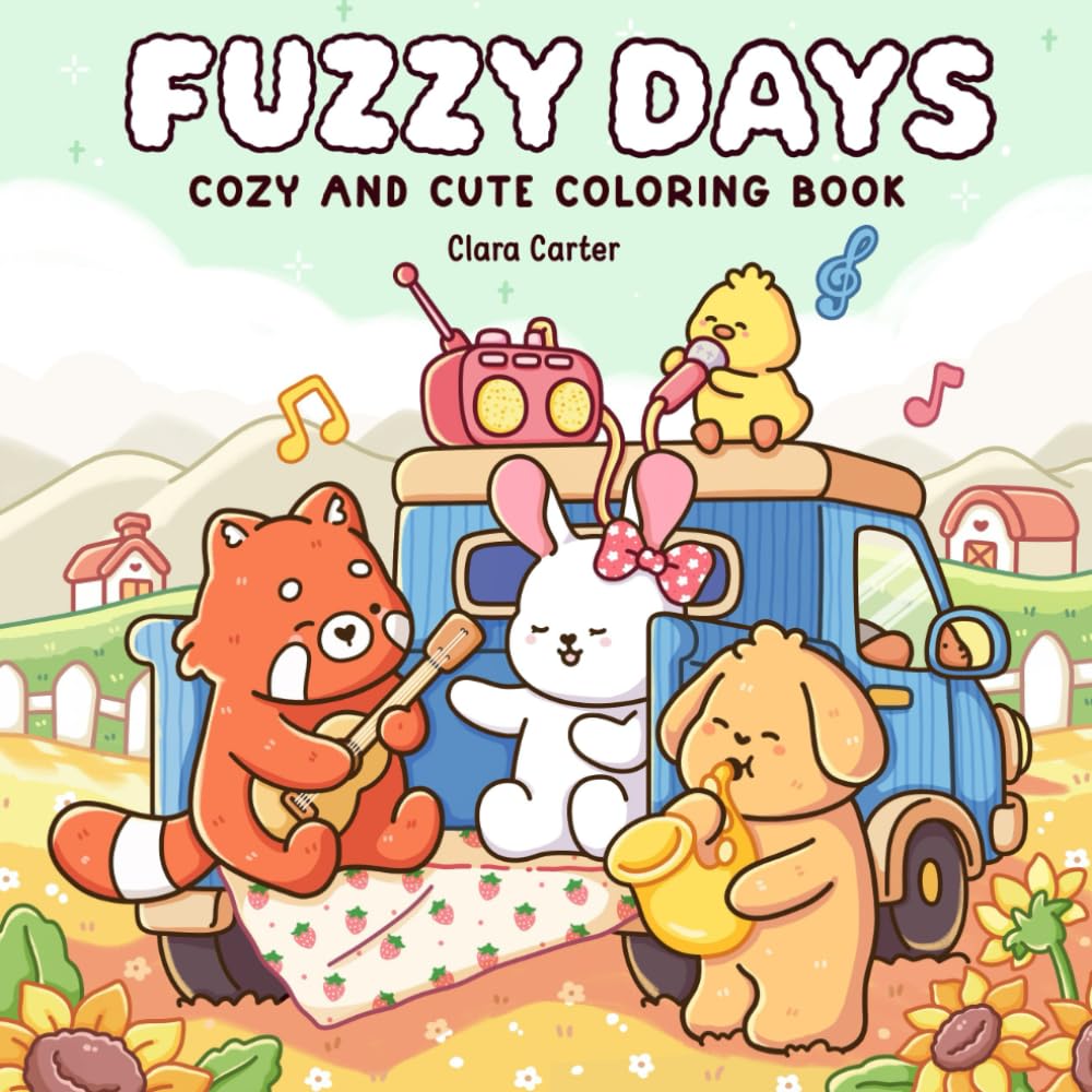 ler totalmente Fuzzy Days: Coloring Book for Adults and Teens featuring Cozy Daily Moments with Little Buddies and Comfy Designs for Relaxation