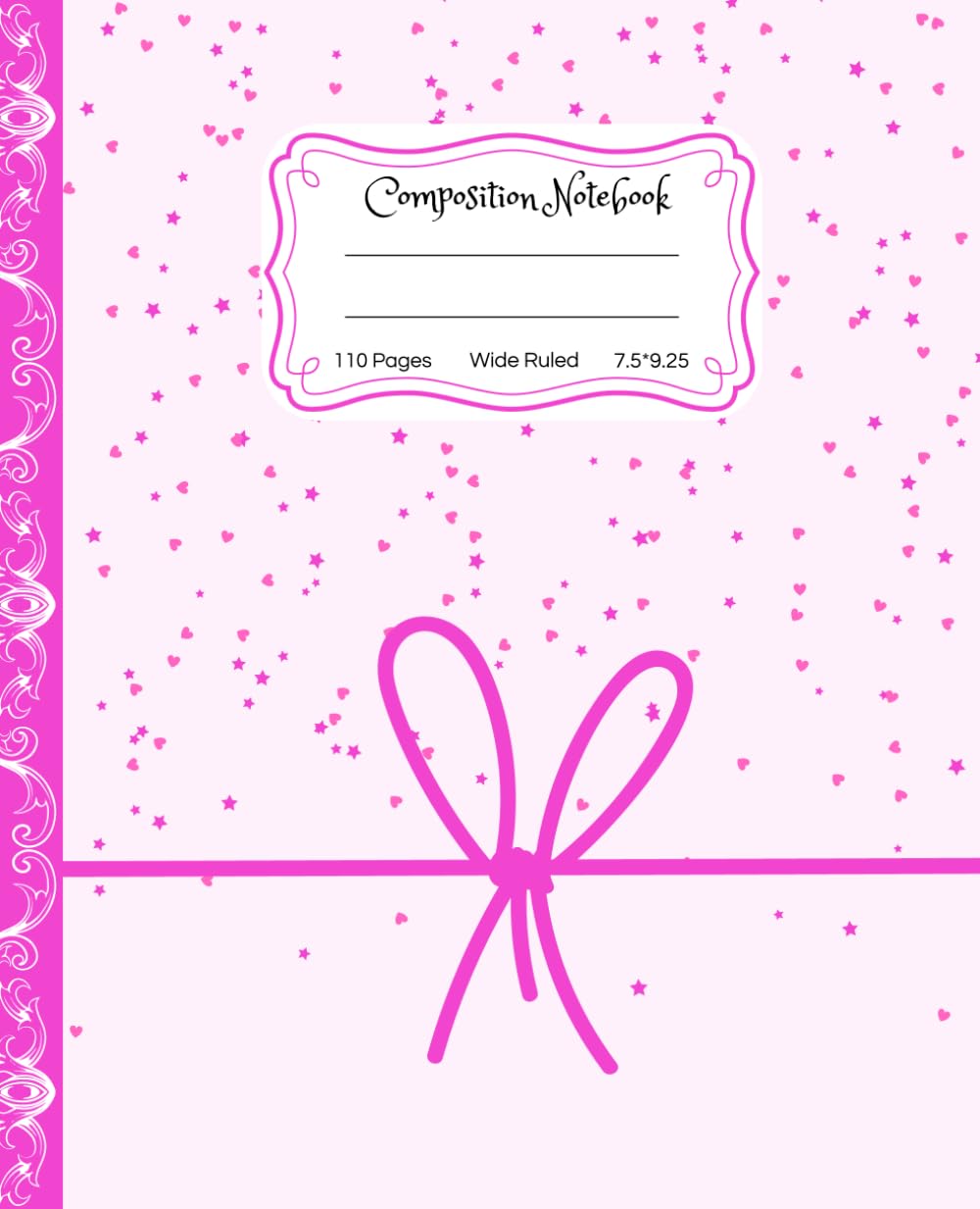 ler totalmente Super Cute Preppy Aesthetic Composition Notebook Pastel Pink Coquette Bow: Wide Ruled Journal |110 pages| for Girls, Kids, Teens for All Ages, Y2K Cool Girly School Supply With Vintage Details.