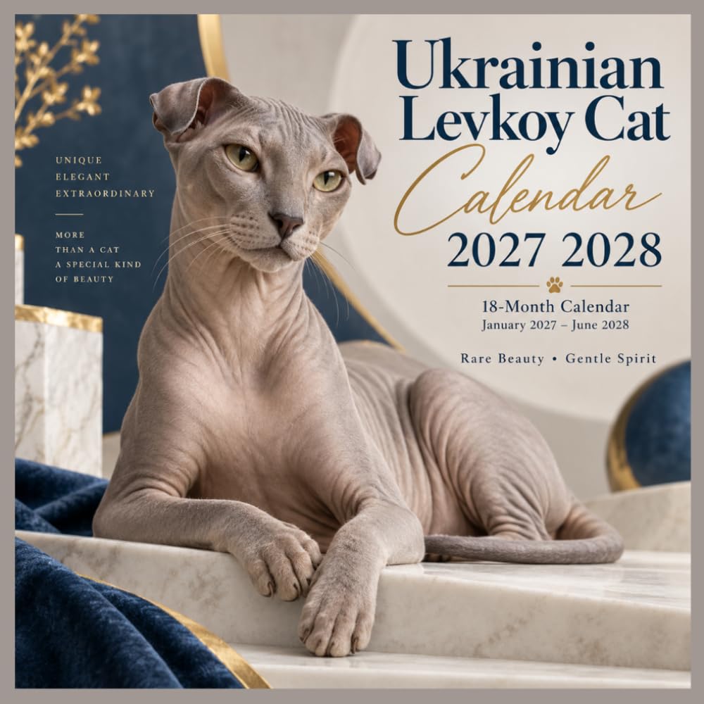 ler totalmente Ukrainian Levkoy cat calendar 2027 2028: 18 Months of Wrinkled Skin, Angular Faces, Distinctive Portraits, and Monthly Notes
