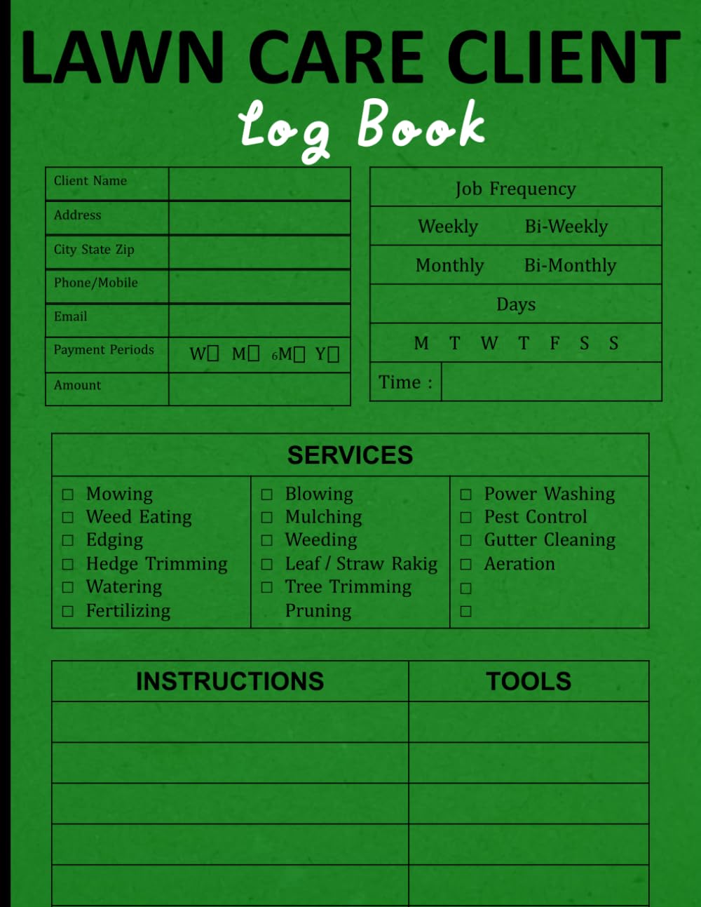 Lawn Care Client Log Book: Yard Maintenance and Landscaping Business, Appointment Booklet for special customers to the follow-up of Garden Maintenance and Landscaping Company. baixar livro de graça