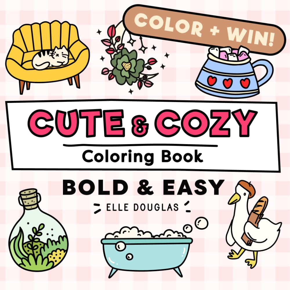 capítulo por capítulo baixar Cute and Cozy Coloring Book - Bold and Easy: Simple Stress Relief for Adults, Teens & Kids. Super Cute Animals, Lots of Plants & Hygge Coziness!